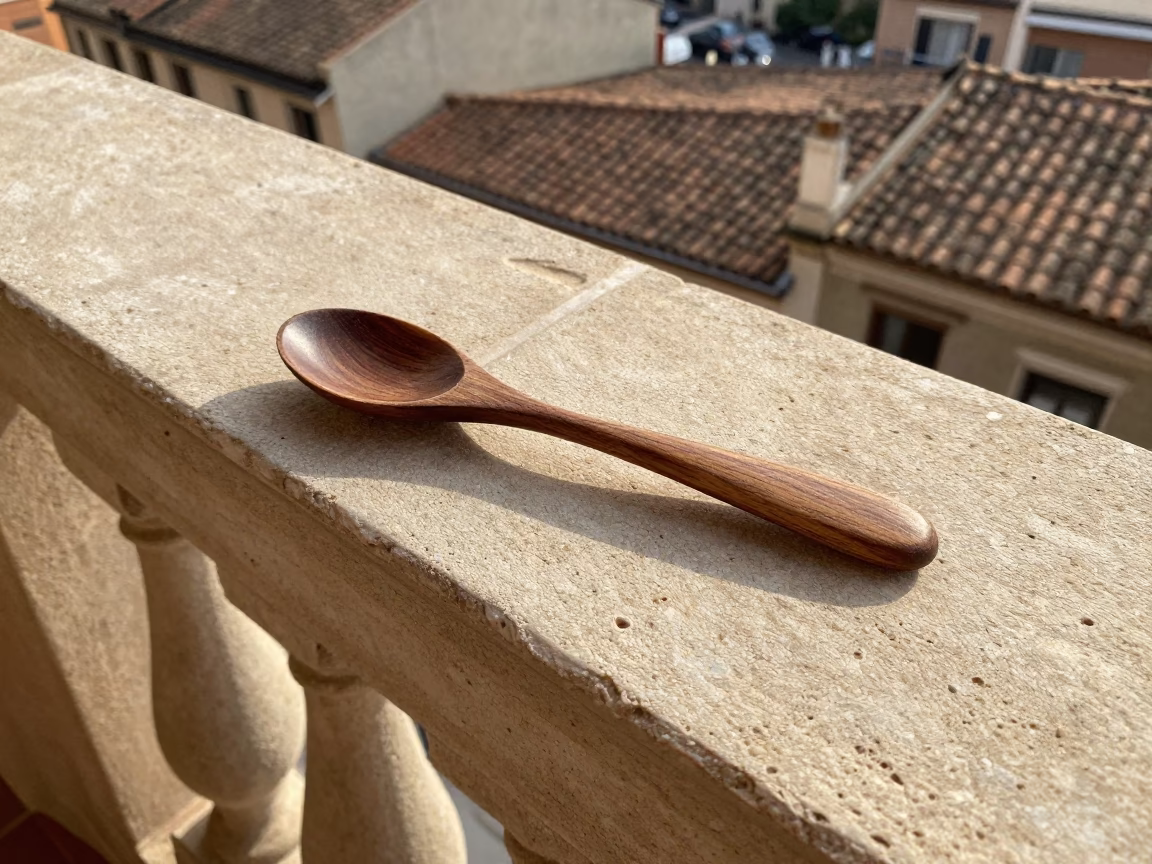 Olive Wood Spoon in Barcelona in in Barcelona, Spain