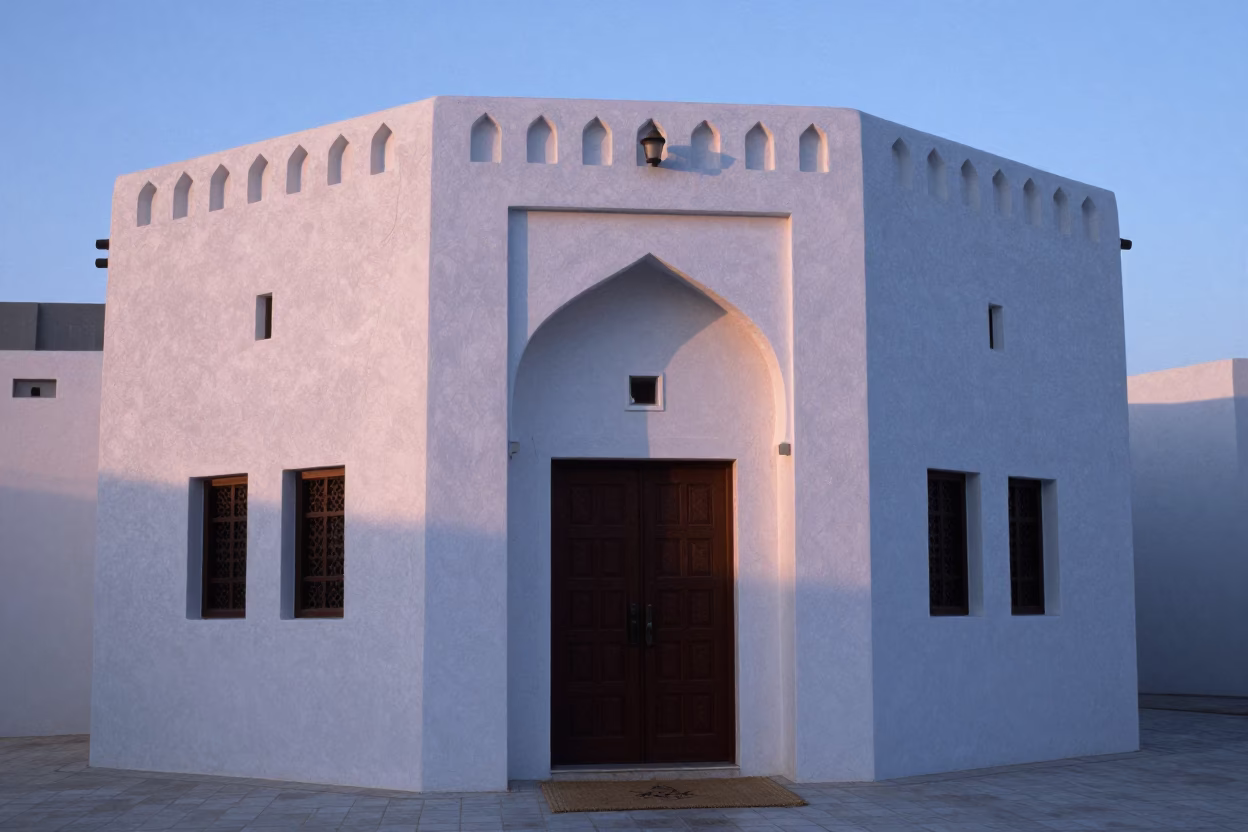 Omani House in Muscat at First Light Of Dawn in in Muscat, Oman