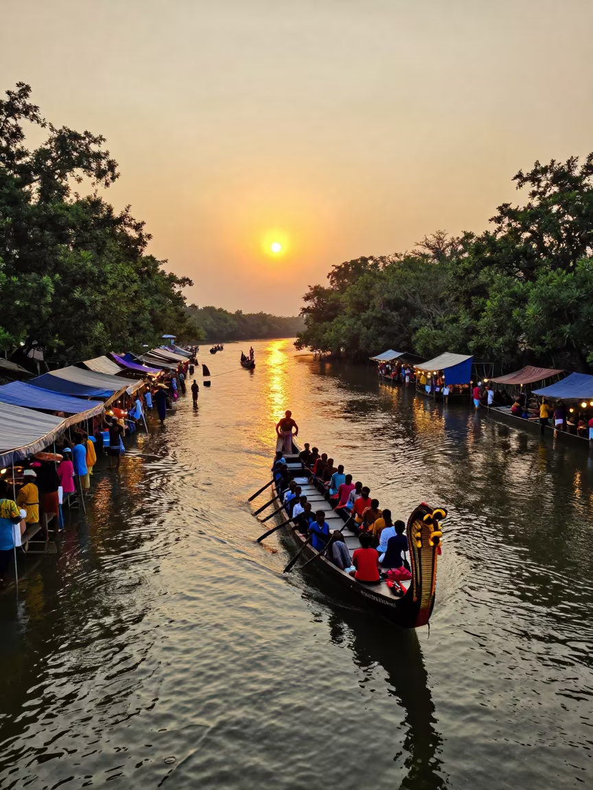 Onam Snake Boat Race at Manaus Night Market in at a night market in Manaus