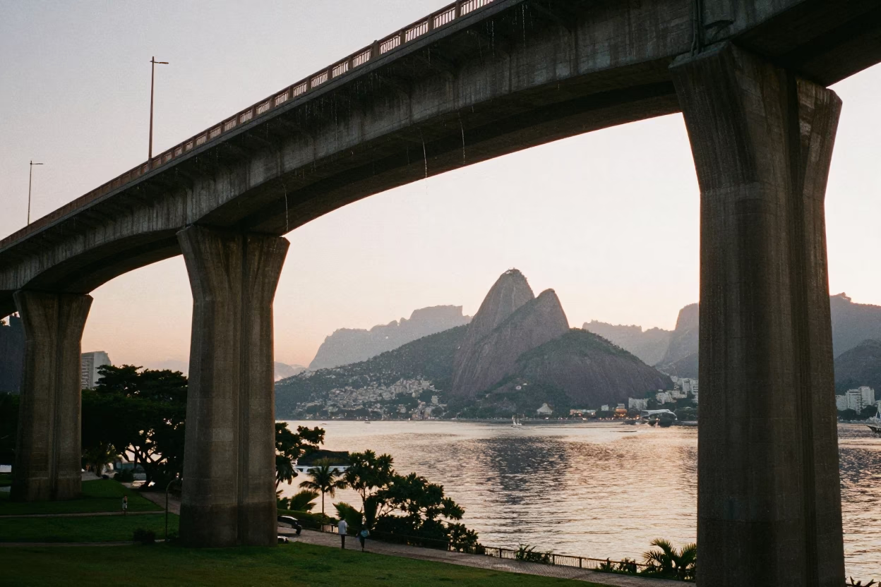 Onto Stone in Rio De Janeiro at The Still Hours Before Dawn Light in in Rio de Janeiro, Brazil