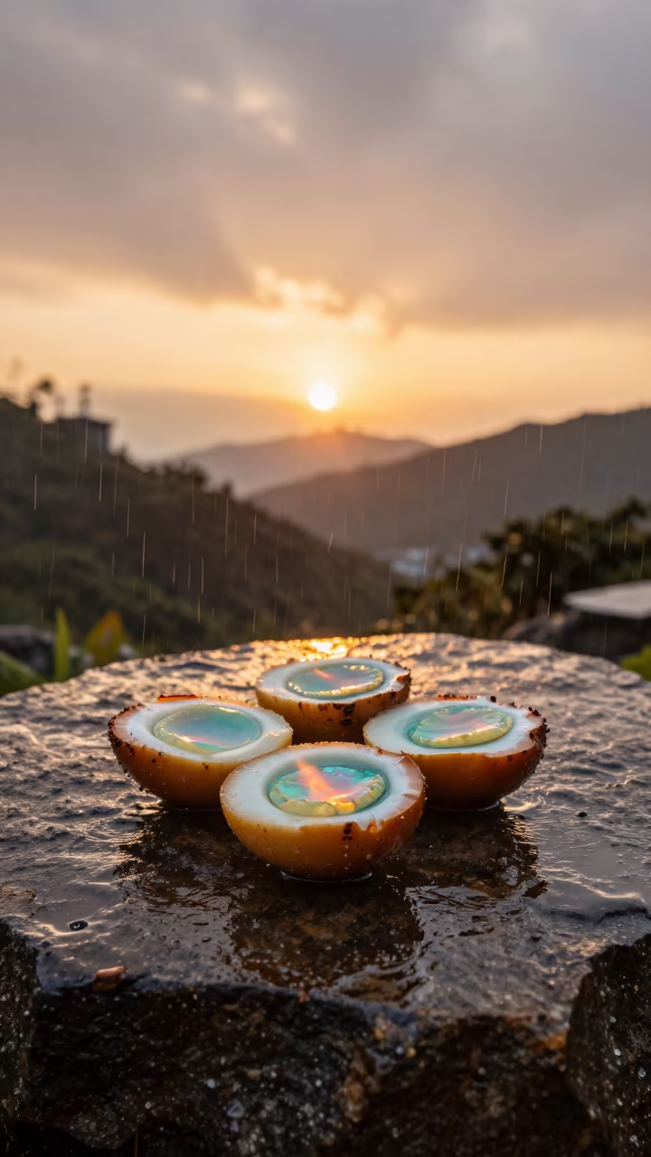 Opal Fire Thunder Egg Taiwan Winter Rain in in Taiwan