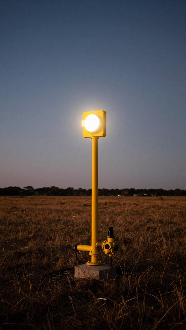 Open Grassland in Austin at The Predawn Darkness Light in in Austin, Texas, United States
