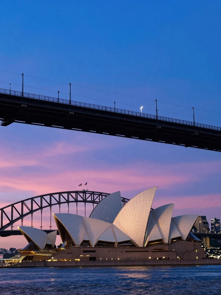 Opera House at Indigo Twilight After Sunset in Sydney in in Sydney, New South Wales, Australia