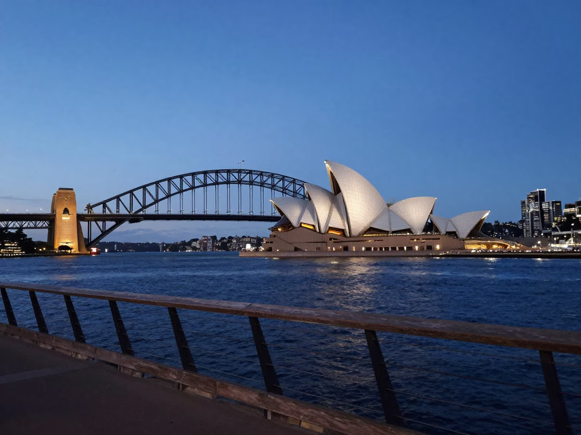 Opera House in Sydney at Blue Hour in in Sydney, New South Wales, Australia