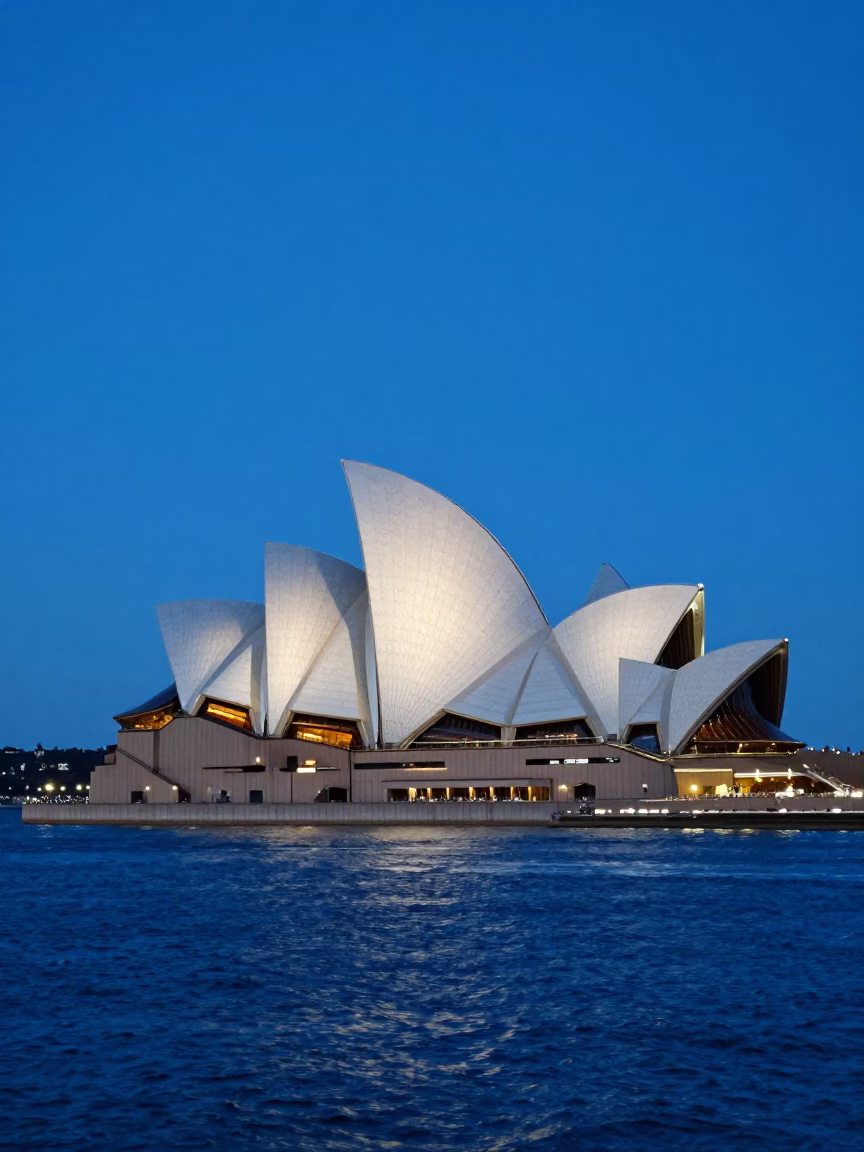 Opera House in Sydney at The Last Blue Light Of Evening in in Sydney, New South Wales, Australia