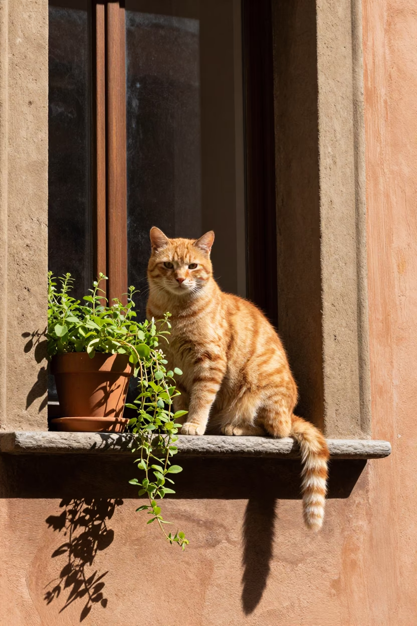 Orange Cat in Bologna in in Bologna, Italy