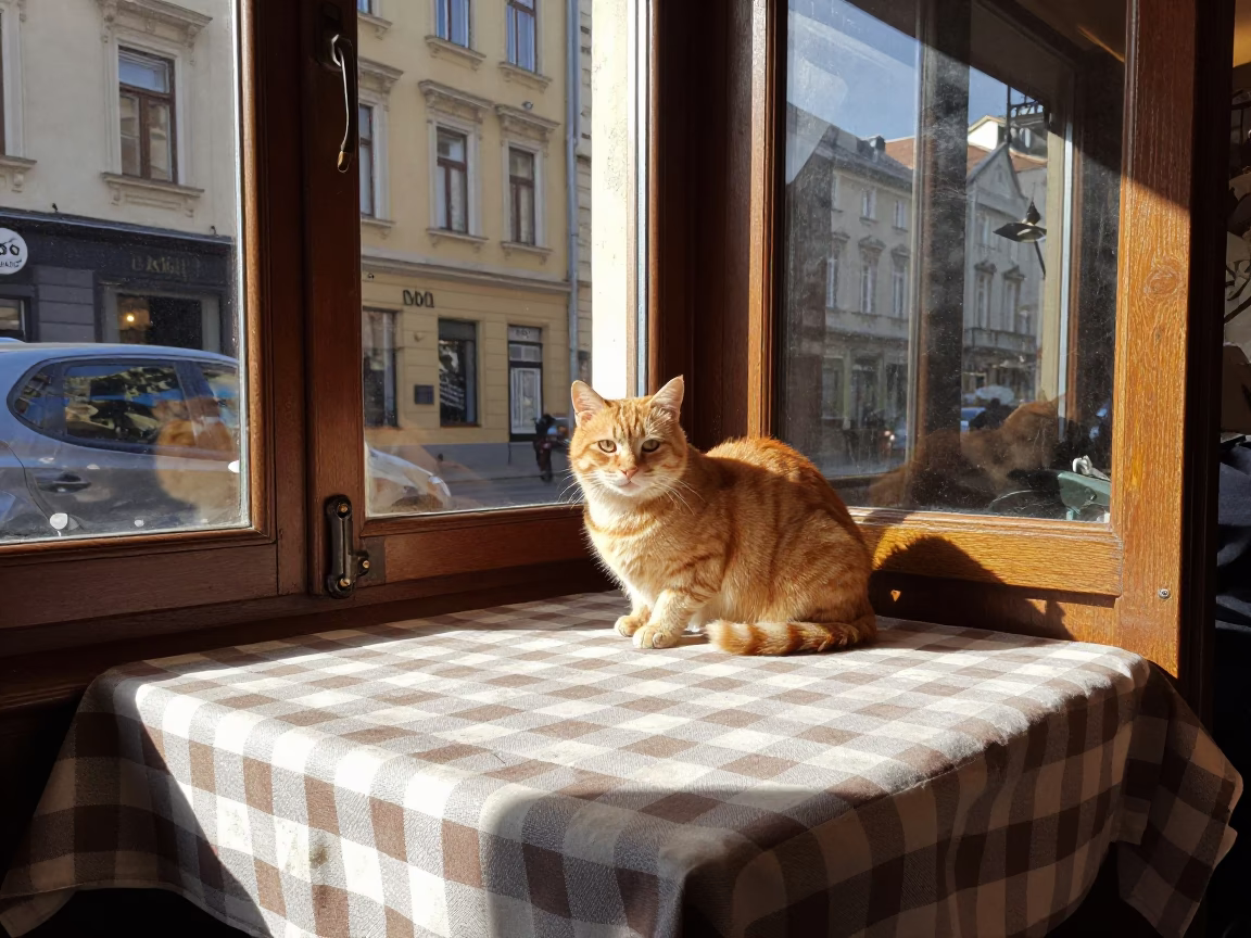 Orange Cat in Budapest in in Budapest, Hungary