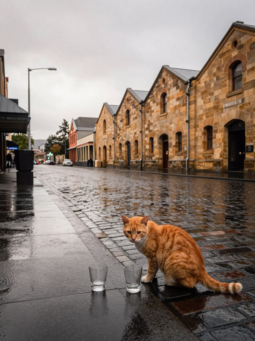 Orange Cat in Hobart in in Hobart, Tasmania, Australia