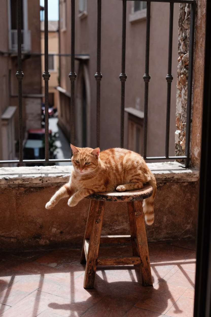 Orange Cat in Rome in in Rome, Italy