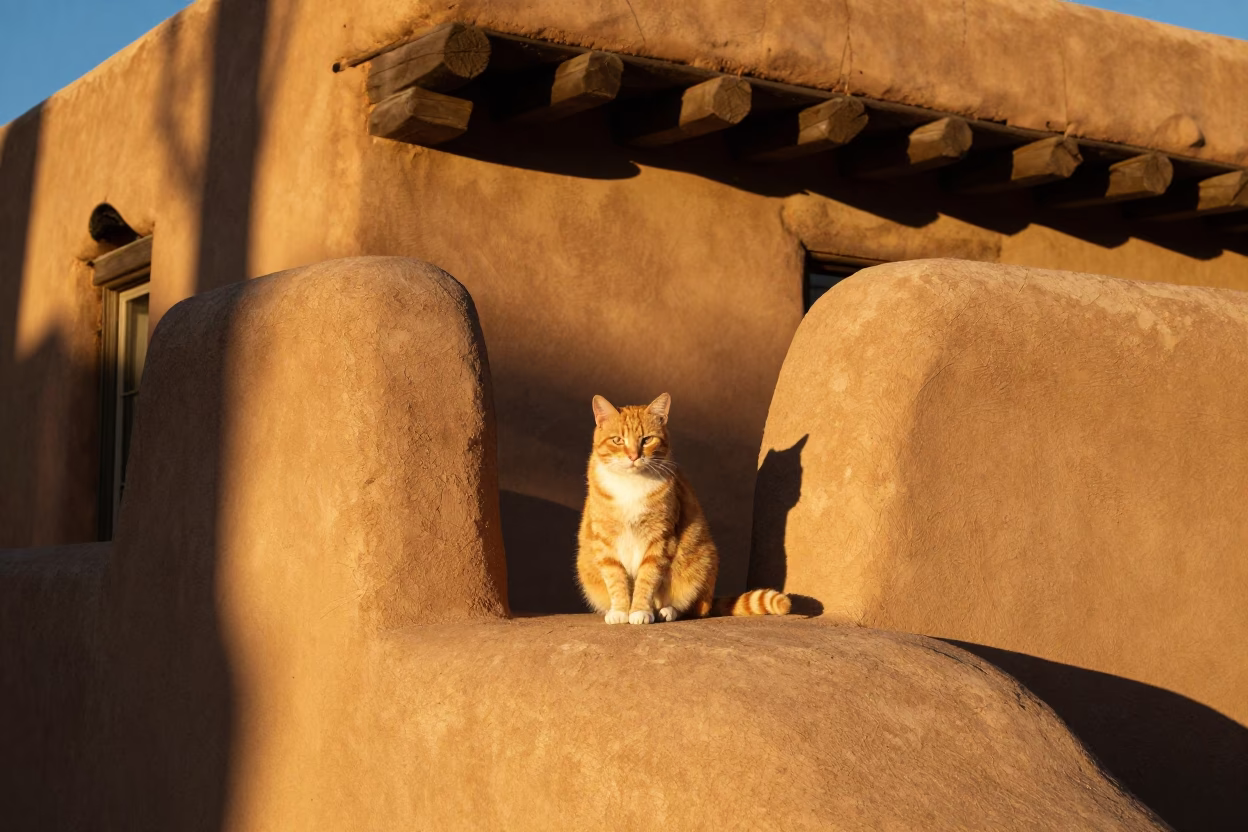 Orange Cat in Santa Fe in in Santa Fe, New Mexico, United States