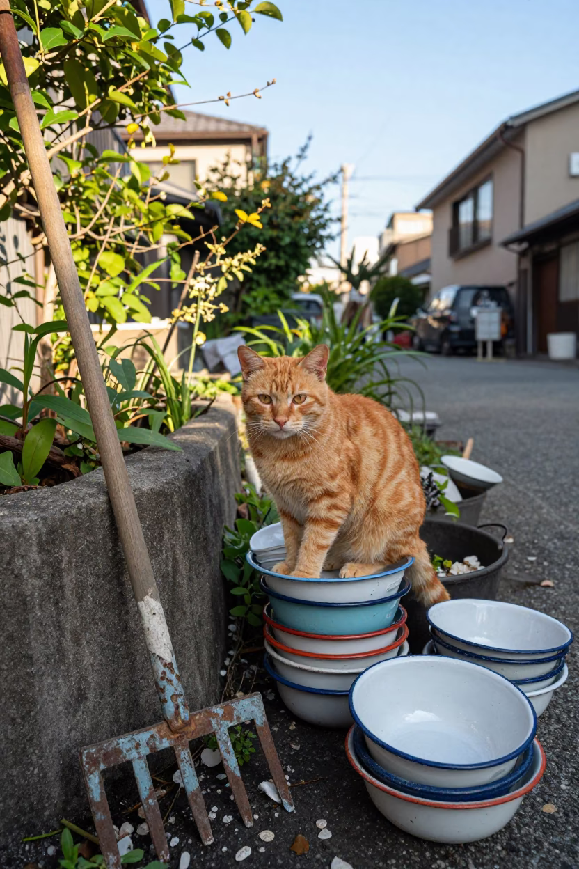 Orange Cat in Sapporo in in Sapporo, Japan