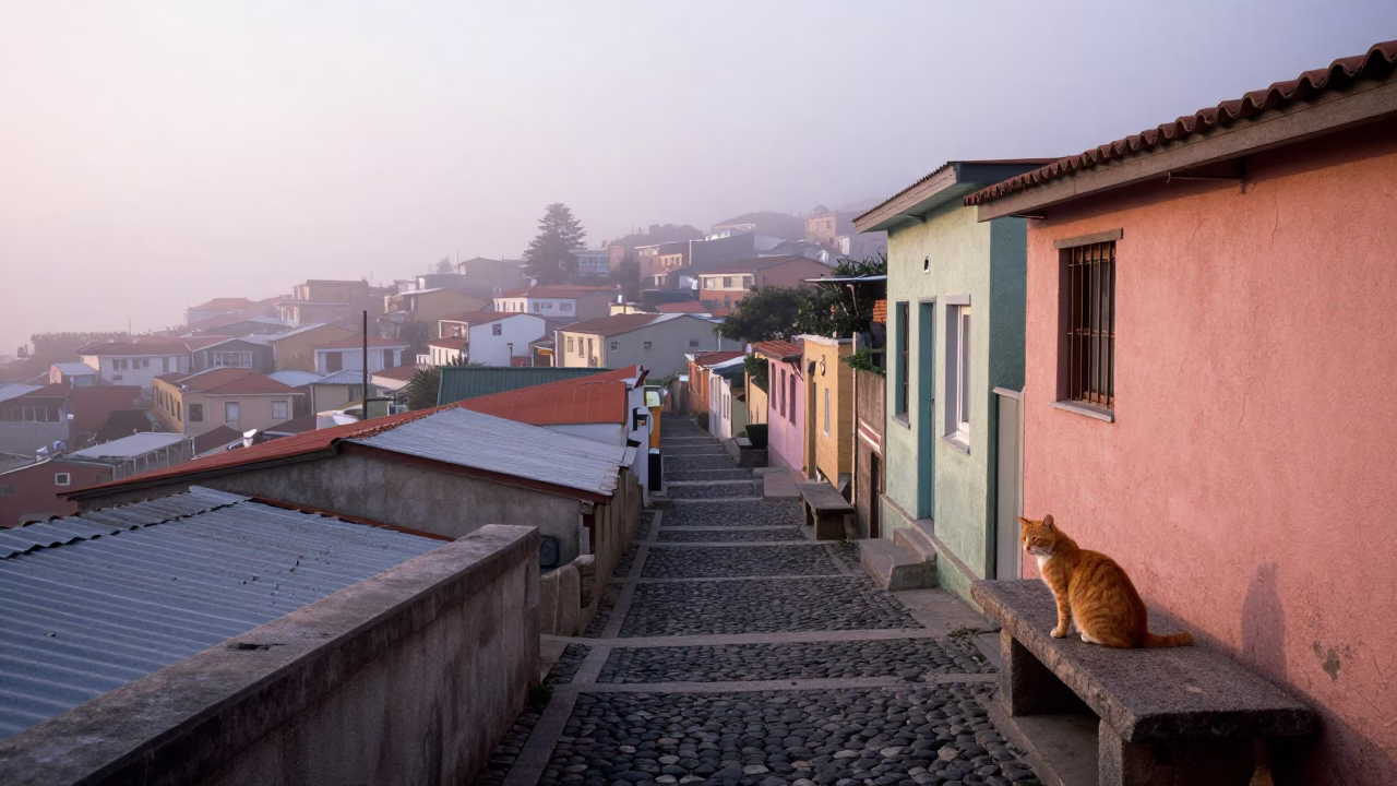 Orange Cat in Valparaiso in in Valparaiso, Chile