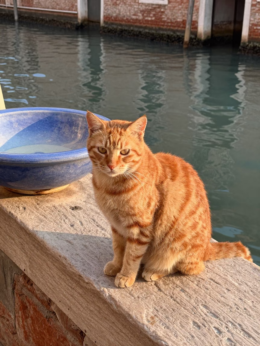 Orange Cat in Venice in in Venice, Italy