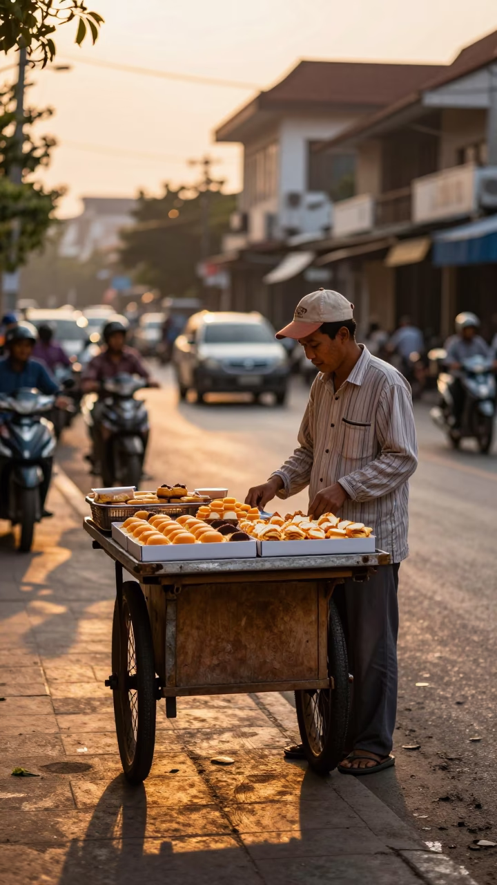 Orange Peel in Phnom Penh at Golden Hour in in Phnom Penh, Cambodia