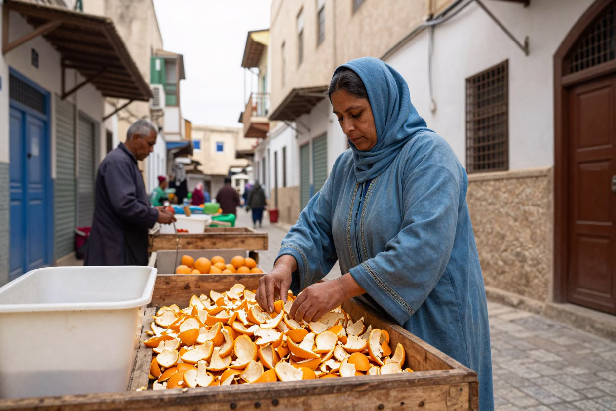 Orange Peels in Tunis in in Tunis, Tunisia