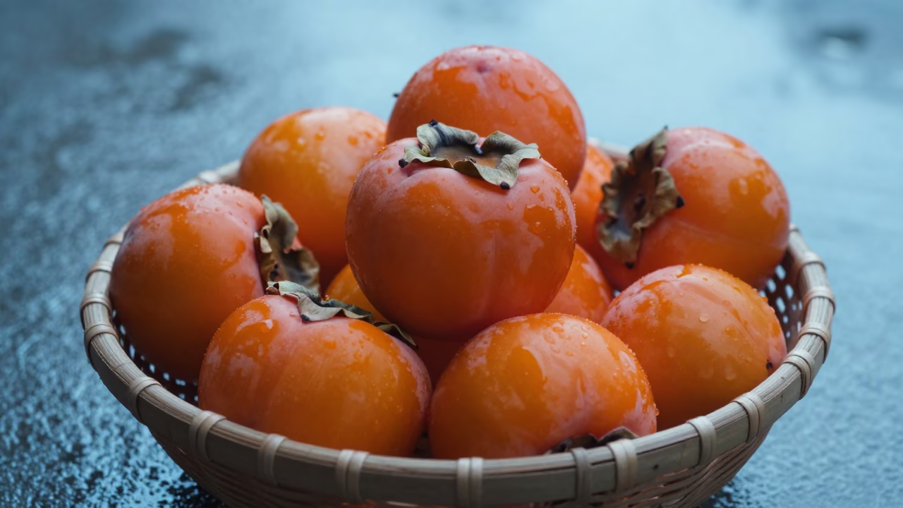 Orange Persimmons in Kuala Lumpur in in Kuala Lumpur, Malaysia