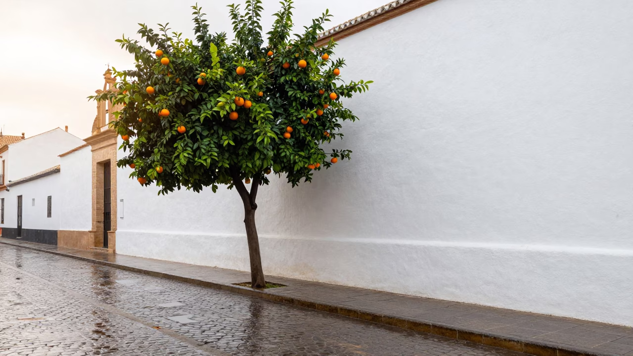 Orange Tree in Seville in in Seville, Spain
