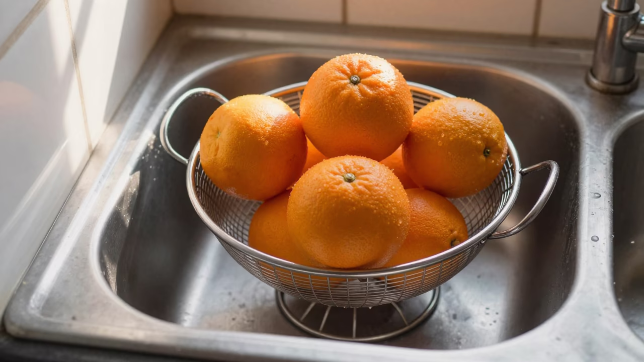 Oranges just after sunrise in Mumbai in in Mumbai, India