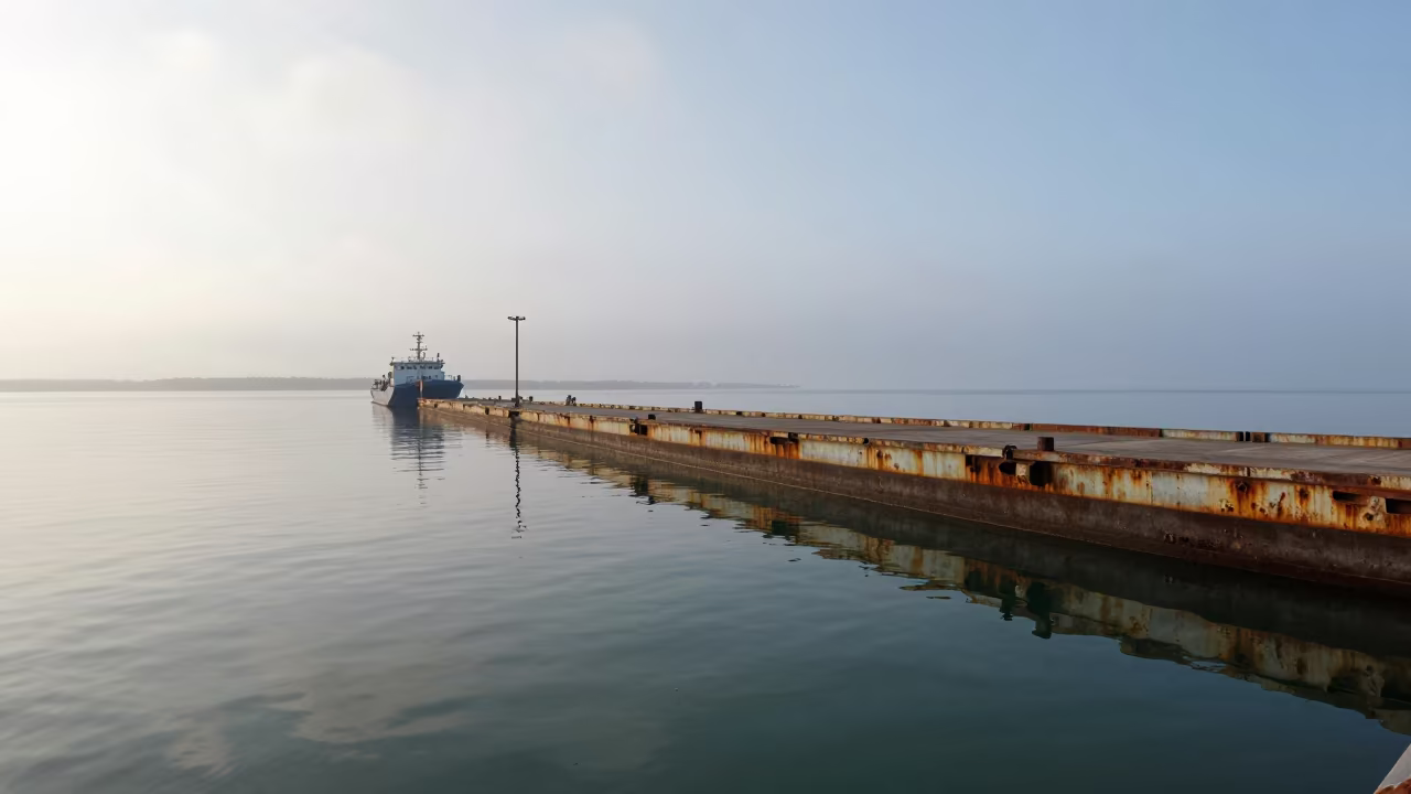 Ore Dock Reflecting in Monsoon Harbor Naples in near Naples