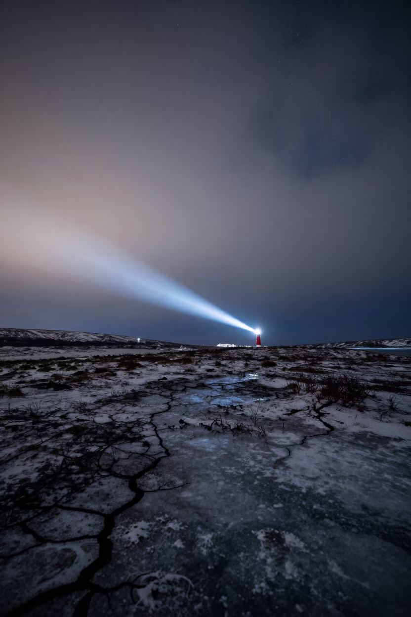 Orion Constellation Over Frozen Peat Bog in under a band of cold starlight near Oslo