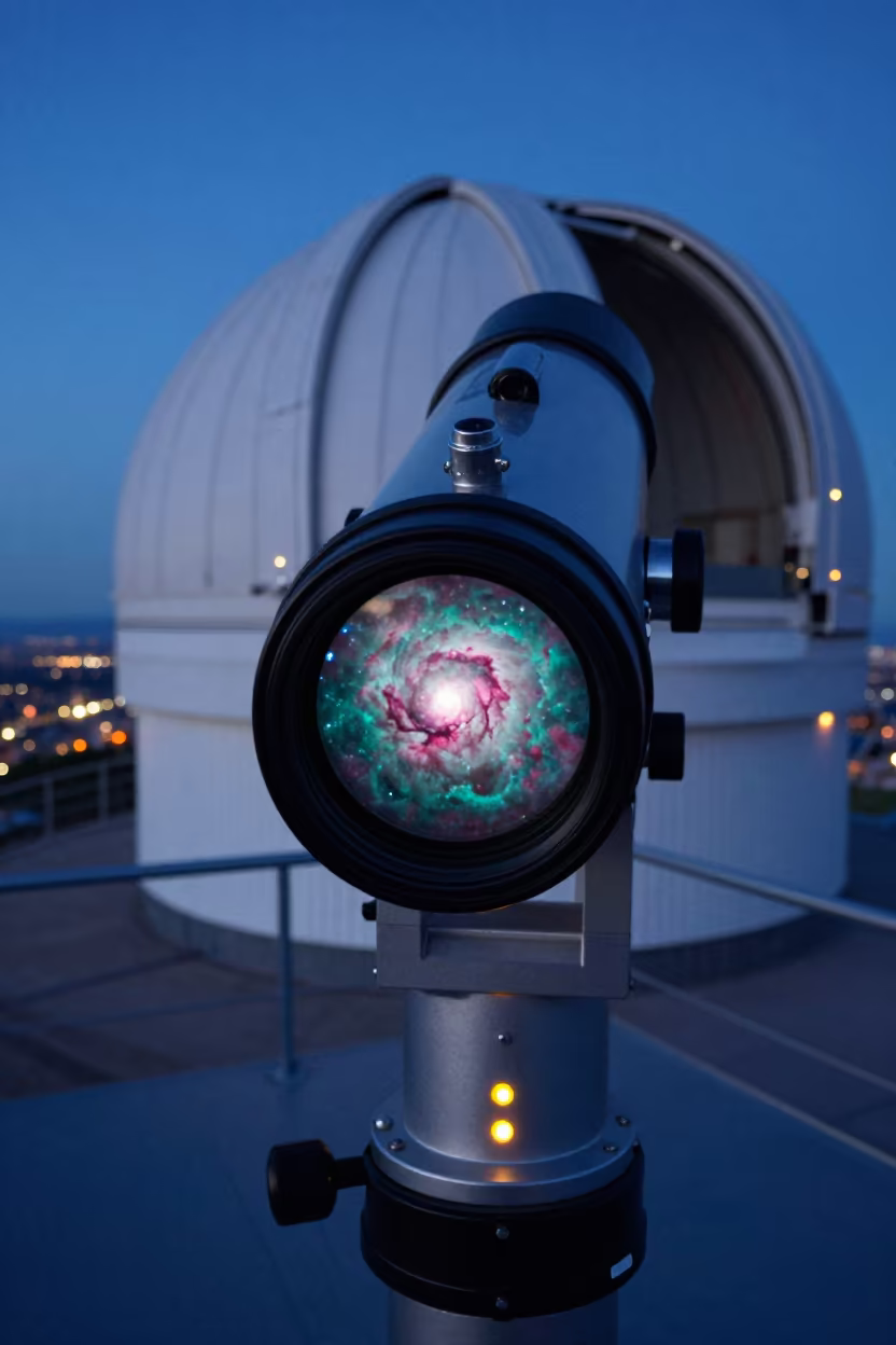 Orion Nebula View from Aydın Observatory in beside an observatory dome in Aydın