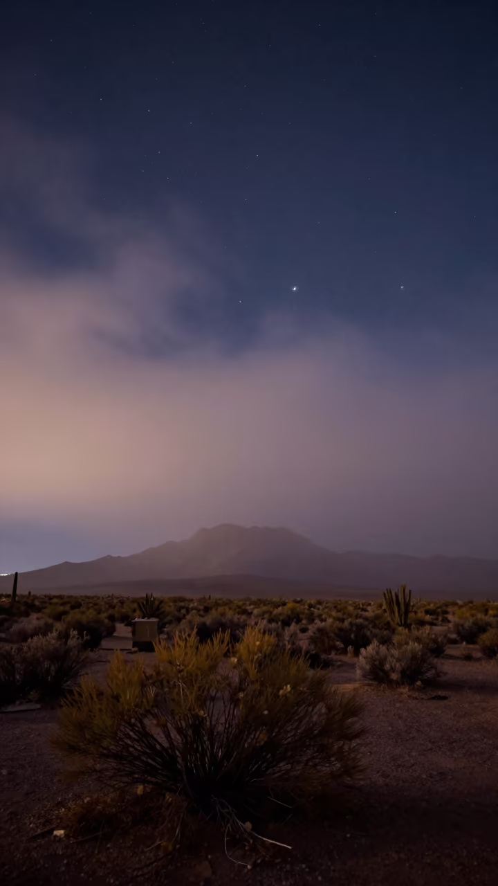 Orion's Belt Through Arizona Fog in through low marine fog in Arizona
