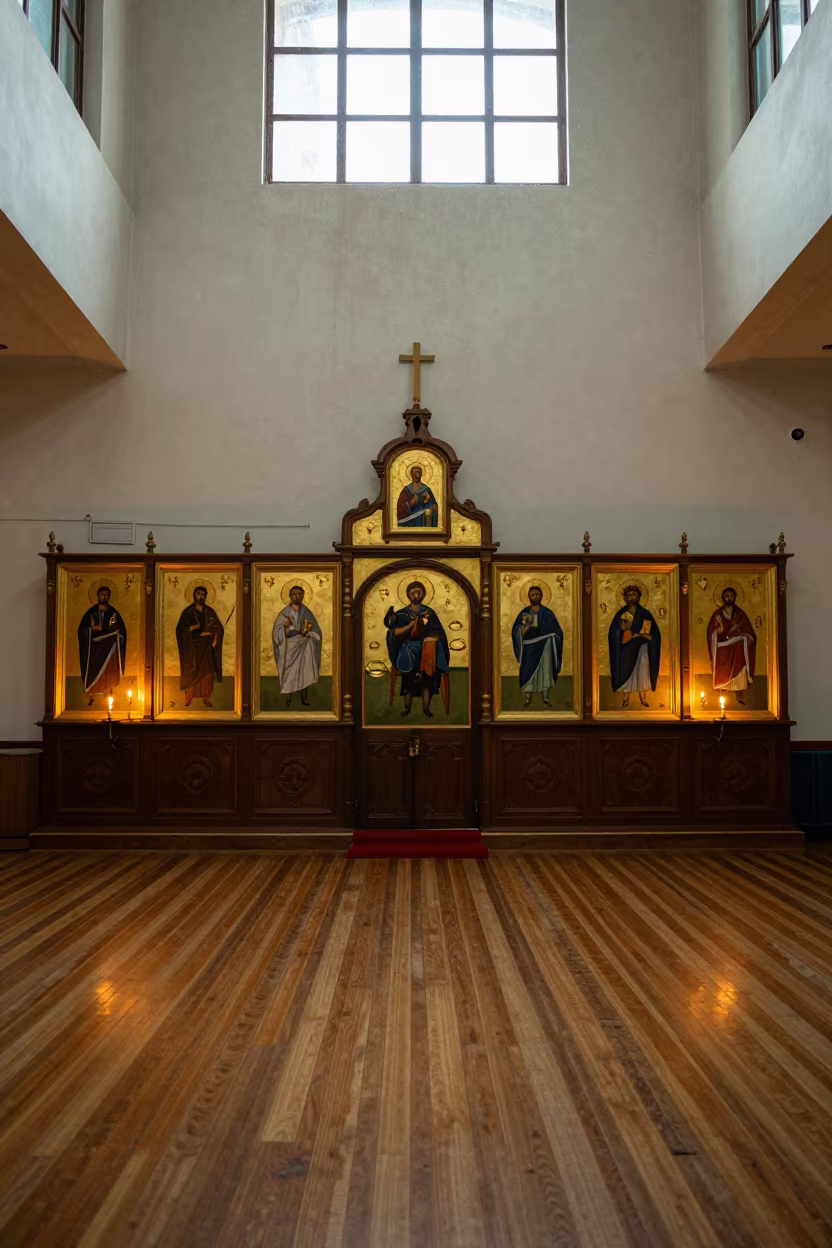 Orthodox Icons in Surabaya Mosque Prayer Hall in in a mosque prayer hall in Surabaya