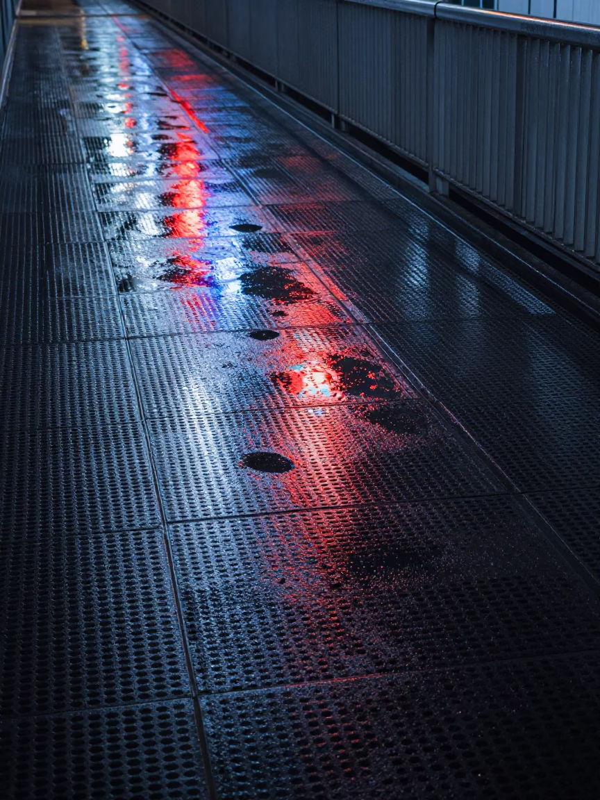 Osaka Neon Reflections at Deep In The Night Light in in Osaka, Japan