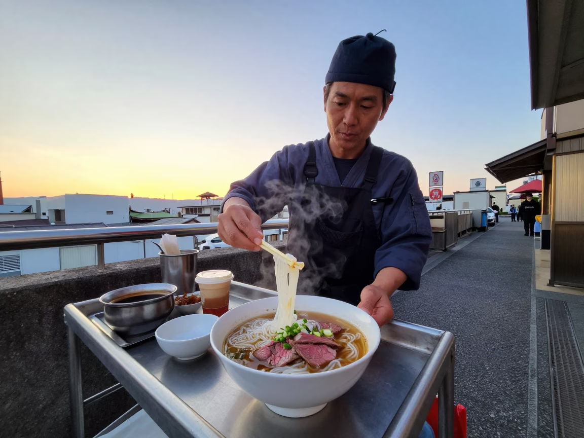 Osaka Pho Tai at First Light Of Dawn in in Osaka, Japan