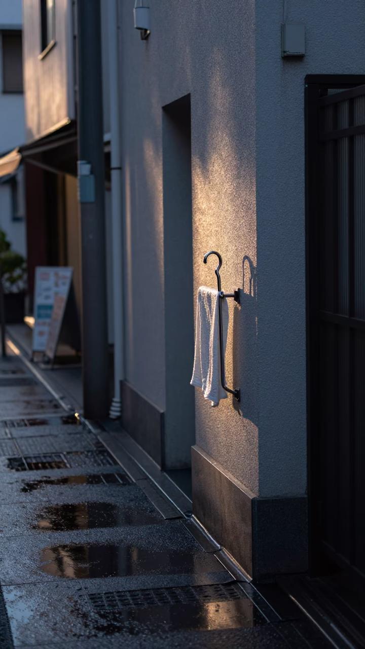 Osaka Street Corner at Sunrise Light in in Osaka, Japan