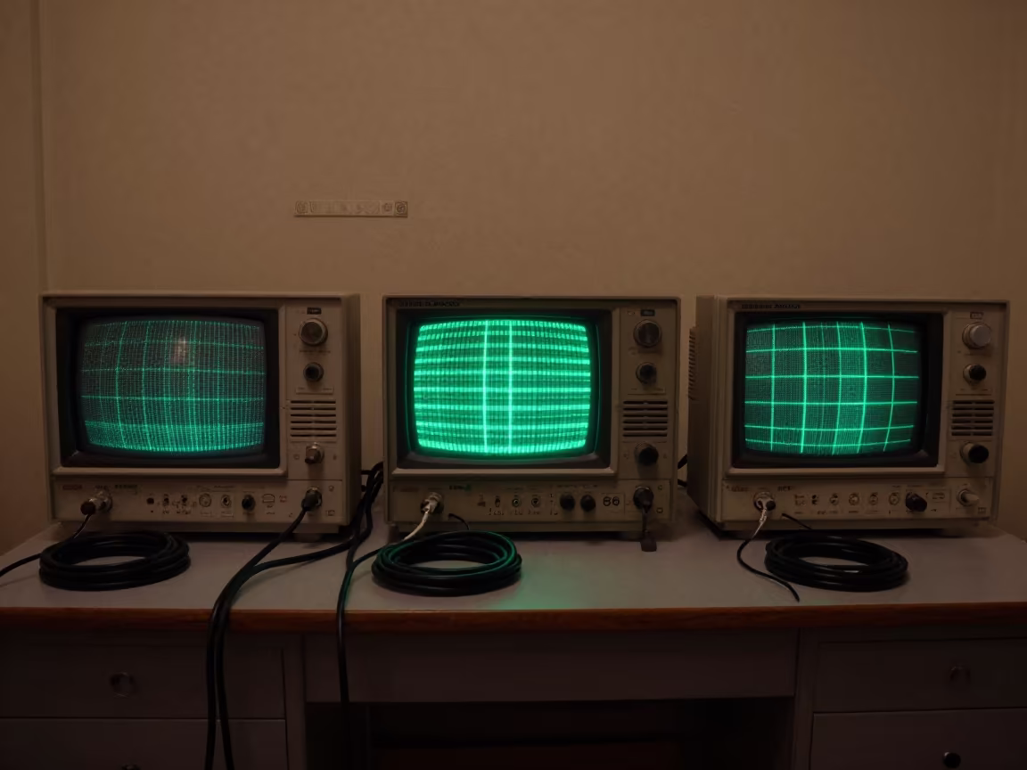 Oscilloscope Glow in Mashhad Observatory Lab in inside an observatory control room in Mashhad