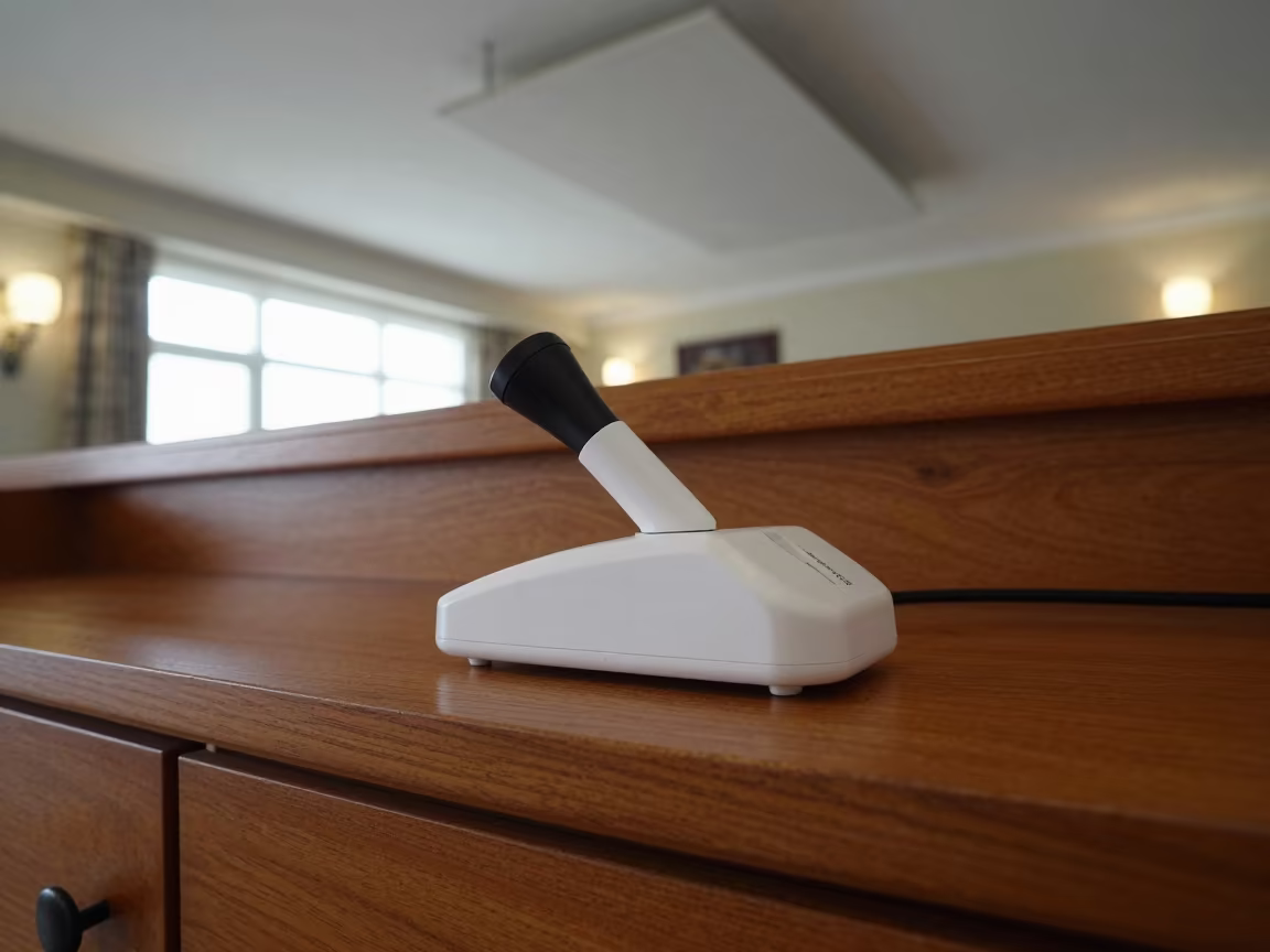 Otoscope Charging Base on Ankara Hotel Dresser in on a hotel dresser in Ankara