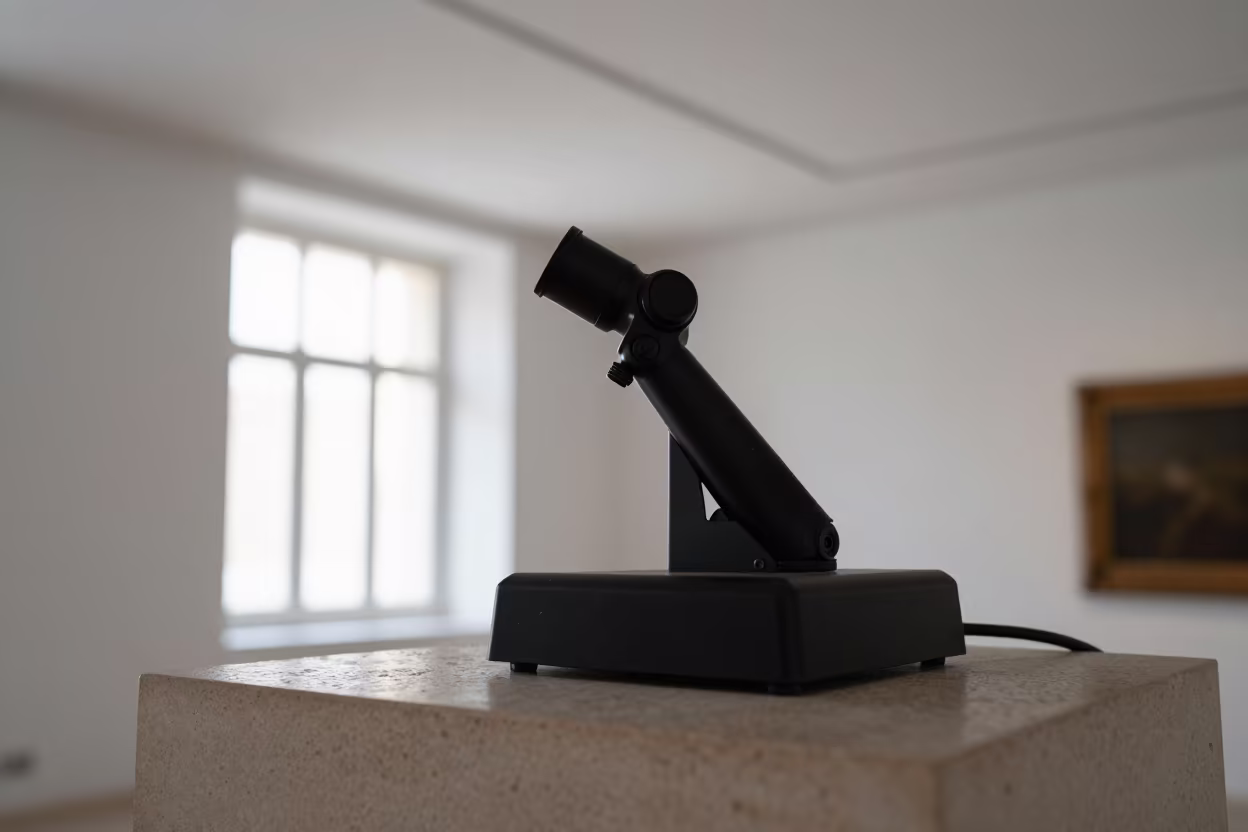 Otoscope Charging Base on Museum Plinth in on a museum plinth in Taza