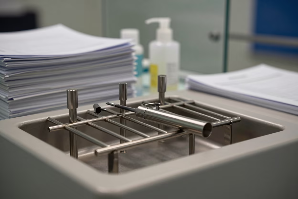 Otoscope Speculum Rack Night Clinic Denver in inside an imaging control area behind glass in Denver