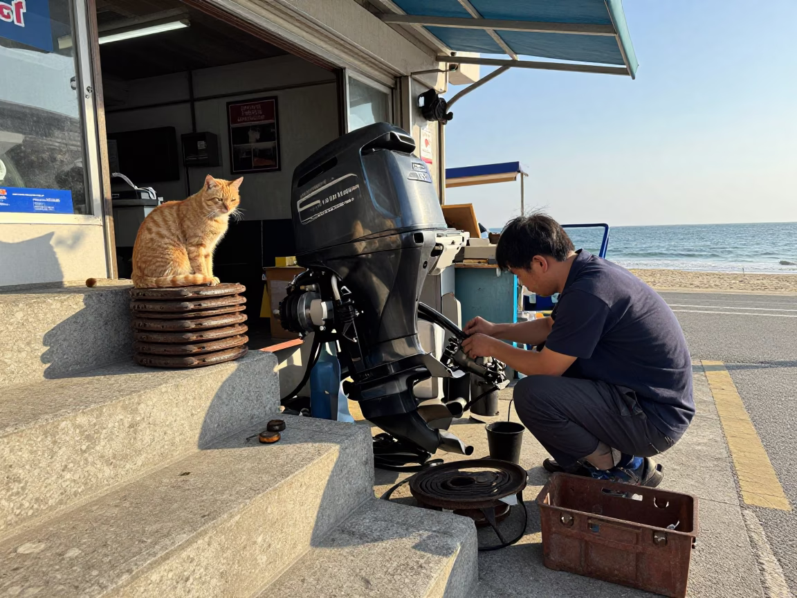 Outboard Motor in Busan in in Busan, South Korea