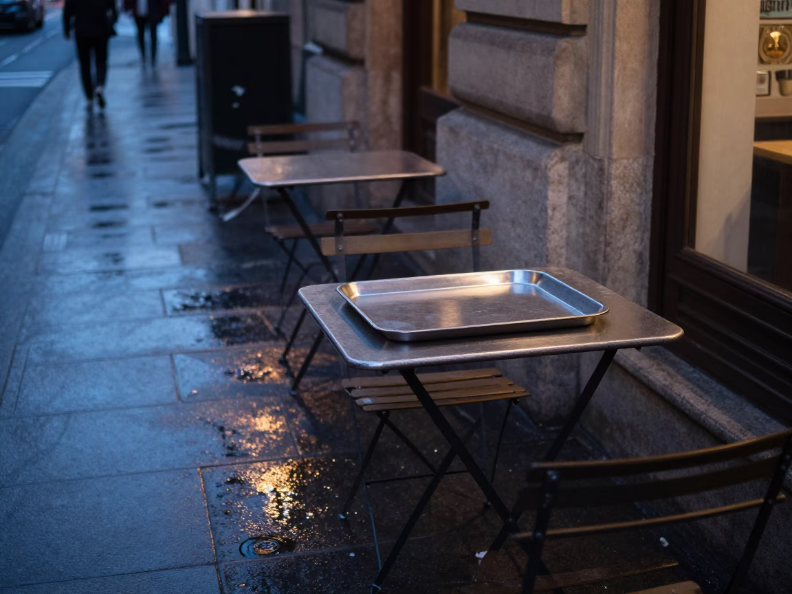 Outdoor Dining in Vienna at Blue Hour in in Vienna, Austria