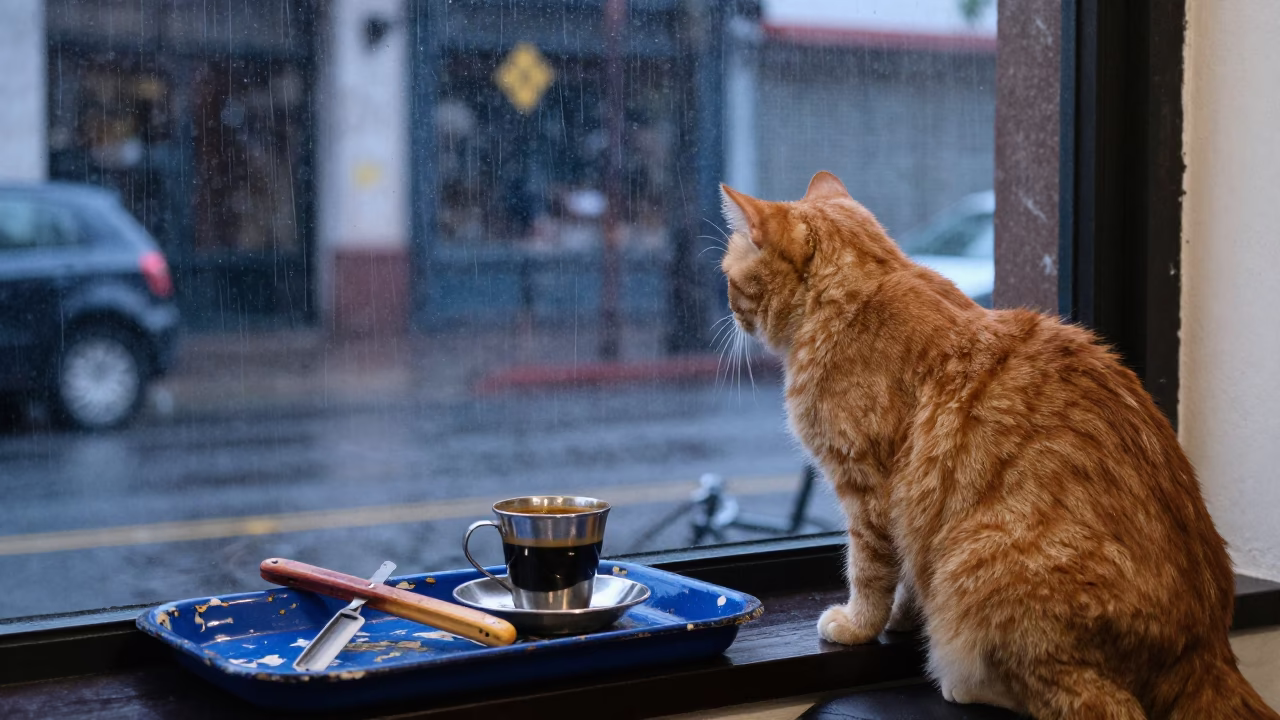 Outside Barbershop in Buenos Aires in in Buenos Aires, Argentina