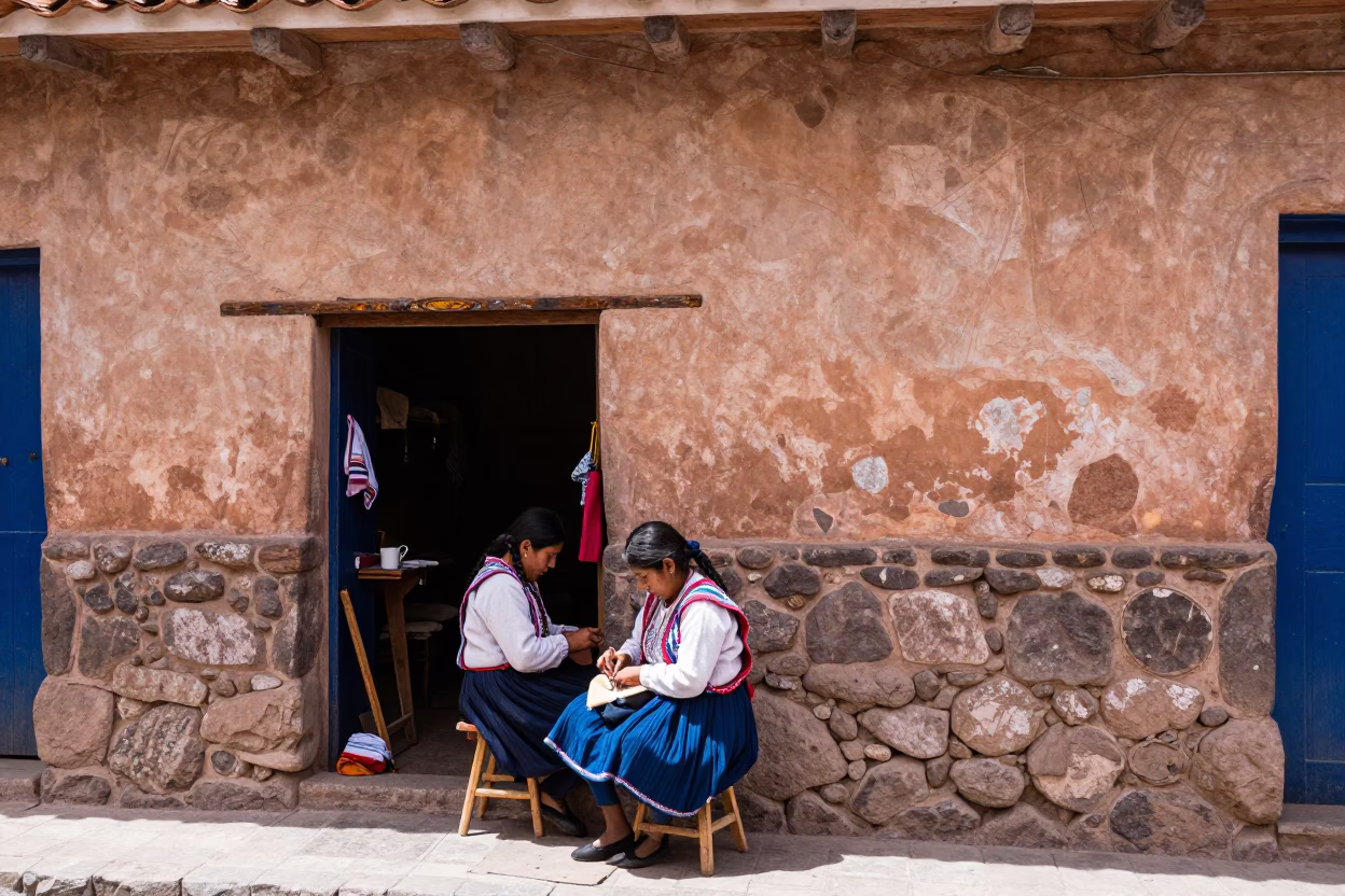Outside Workshop in Cusco in in Cusco, Peru