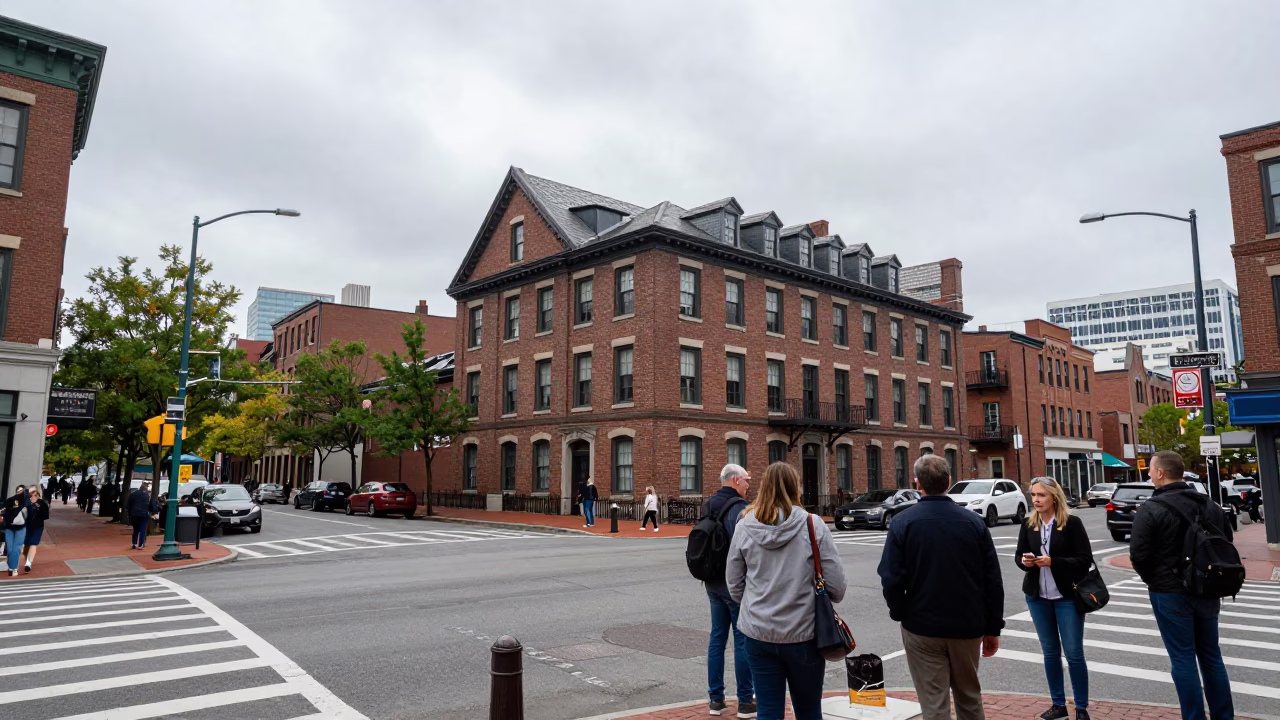 Overcast Midday in Boston at Midday Light in in Boston, Massachusetts, United States