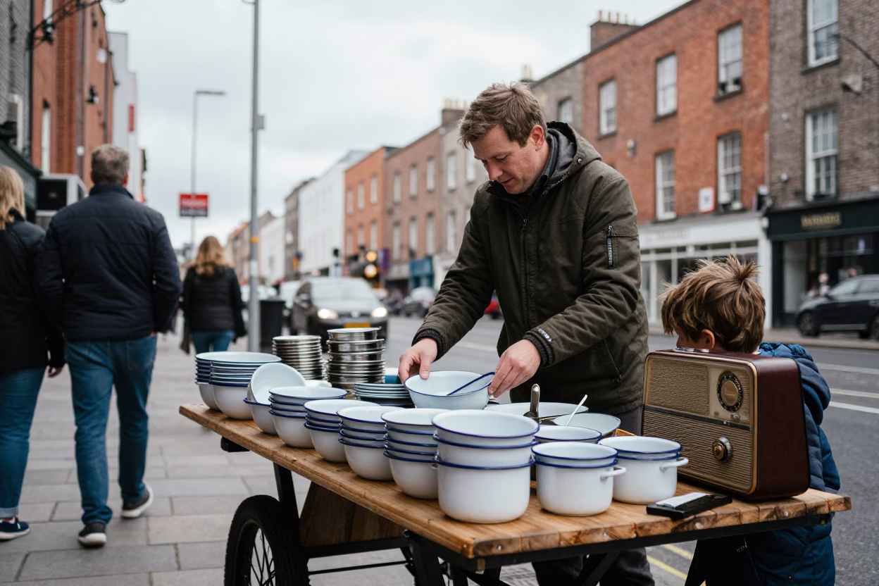 Overcast Midday in Dublin at Midday Light in in Dublin, Ireland