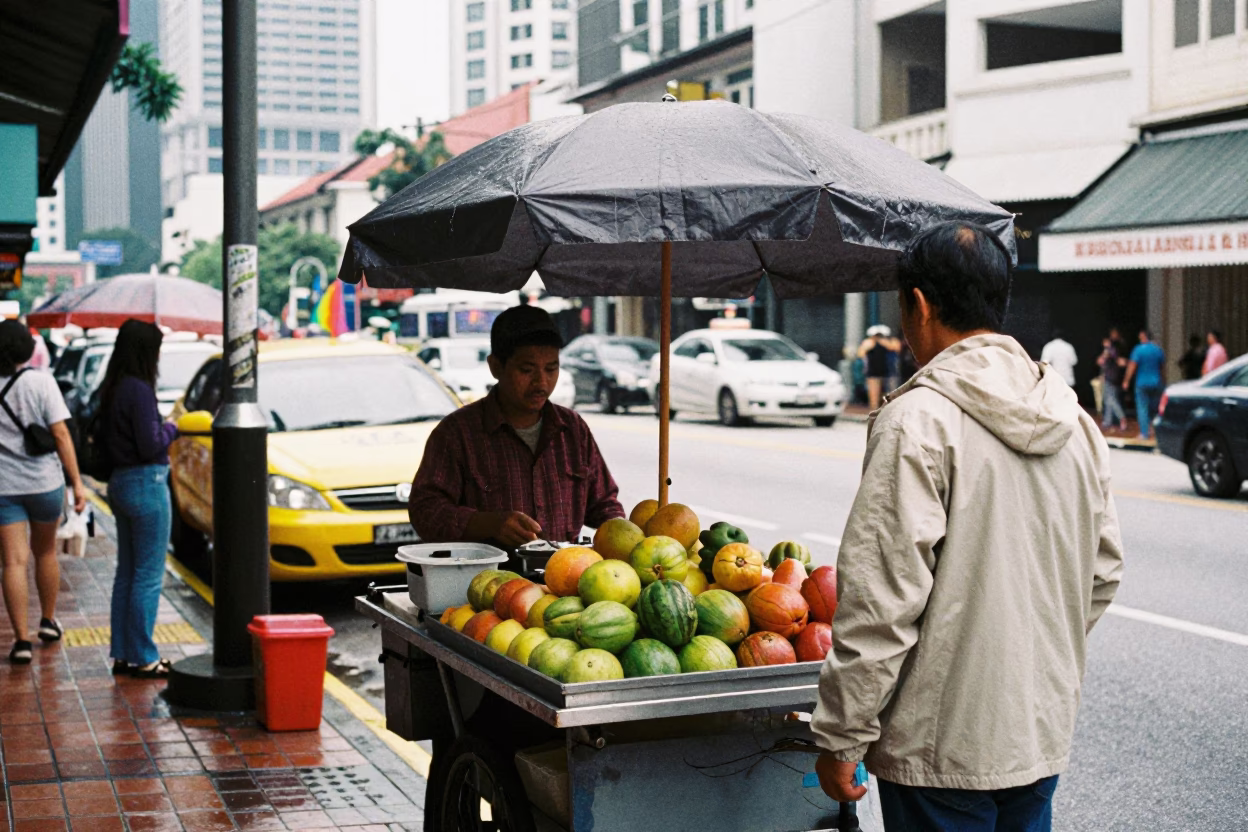 Overcast Midday Street Scene in Kuala Lumpur Malaysia in in Kuala Lumpur, Malaysia