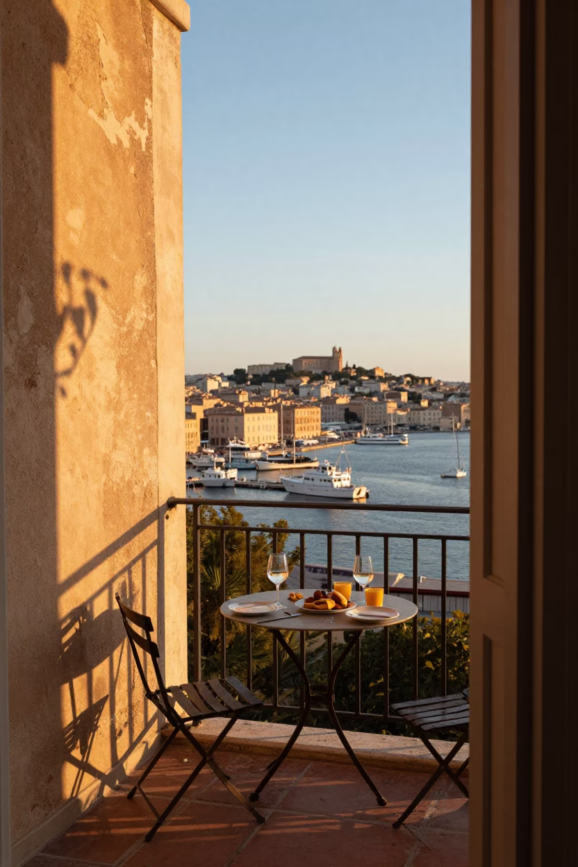 Overlooking Harbor in Marseille in in Marseille, France
