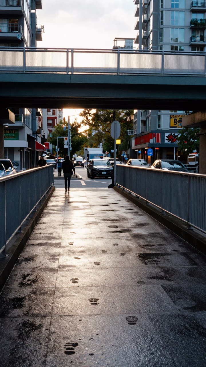 Overpass BC in Vancouver at Midday Light in in Vancouver, British Columbia, Canada