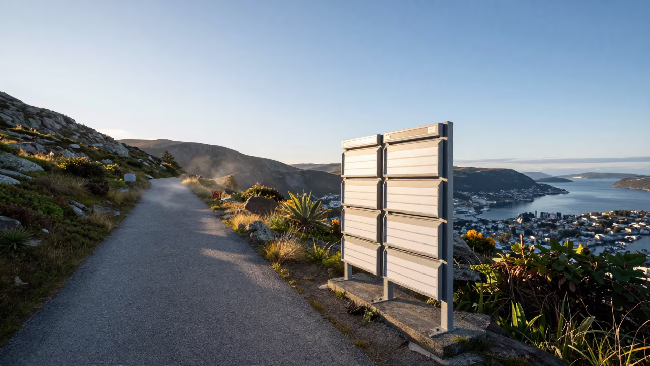 Oversized Parcel Rack on Mountain Path Near Bergen in on a mountain path near Bergen
