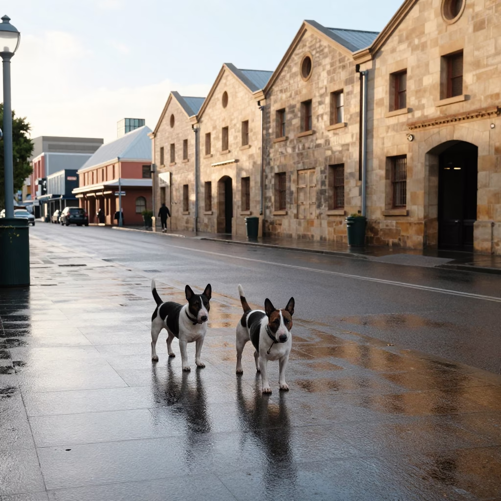 Owner just after sunrise in Hobart in in Hobart, Tasmania, Australia
