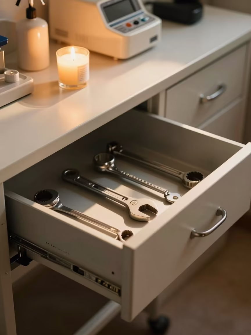 Oxygen wrench drawer in Tianjin pet room in inside an adoption room in Tianjin