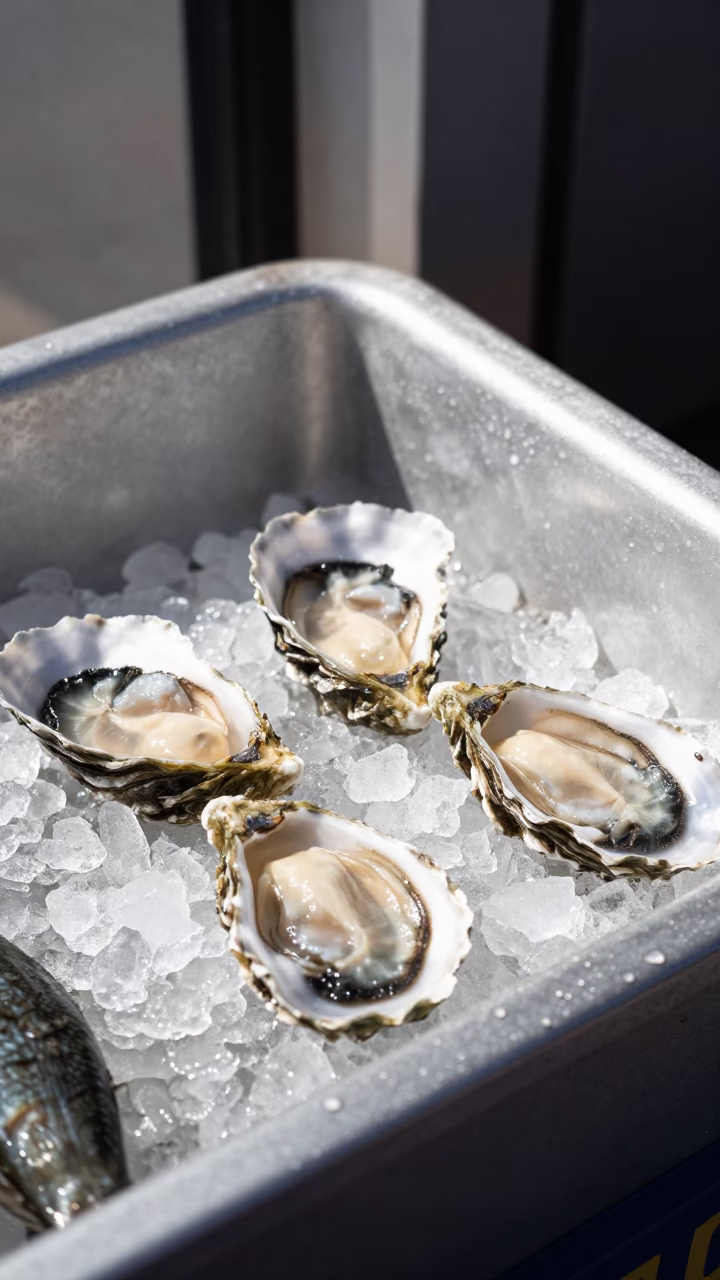 Oysters in Dublin at Late Morning Light in in Dublin, Ireland