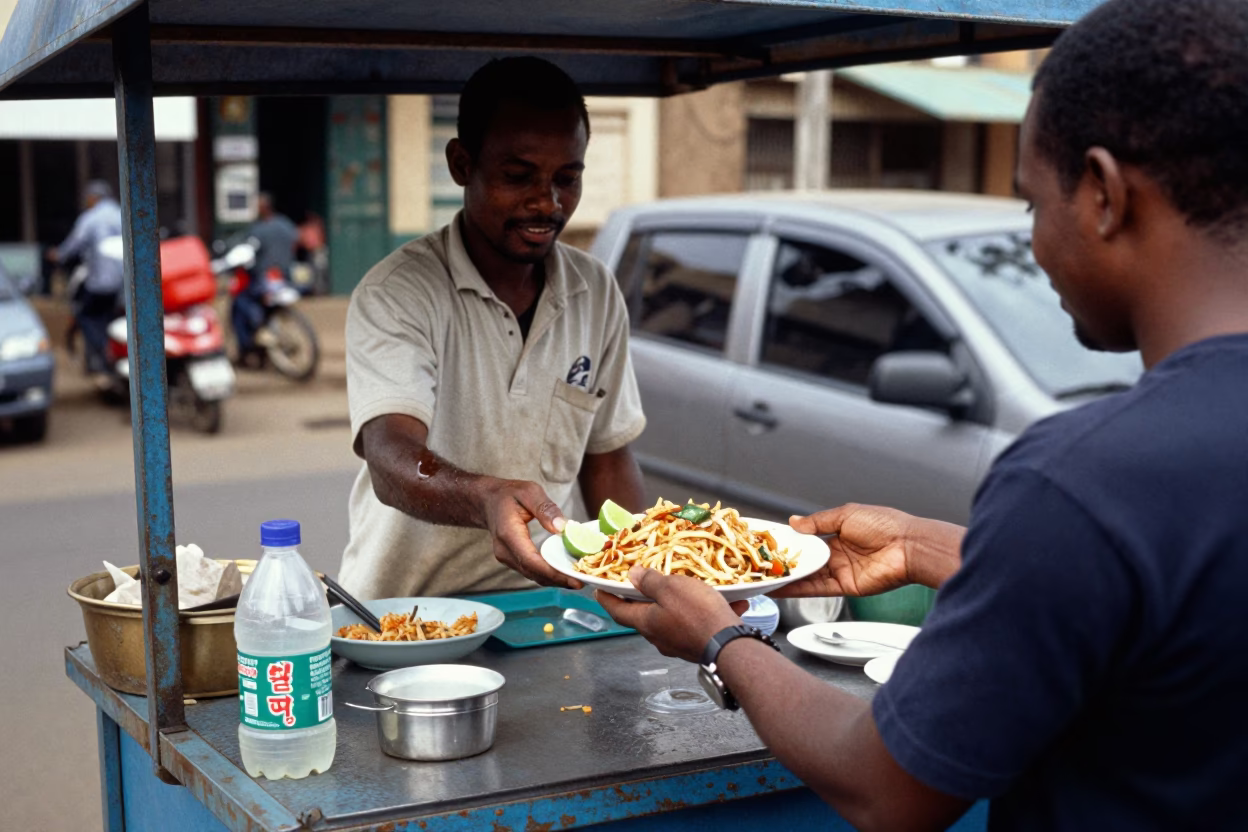 Pad Thai in Nairobi at Honeyed Evening Light in in Nairobi, Kenya