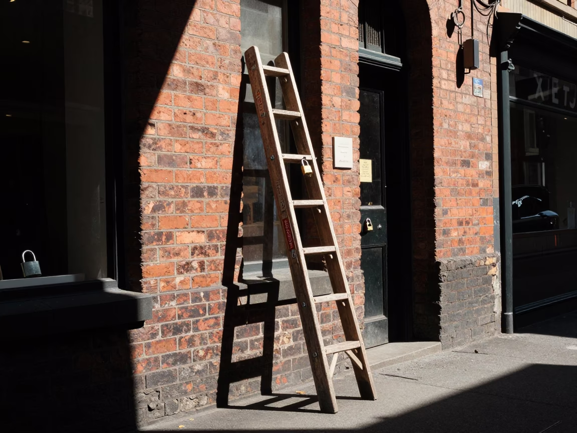 Padlock in Melbourne at The Flat Glare Of Noon Light in in Melbourne, Victoria, Australia