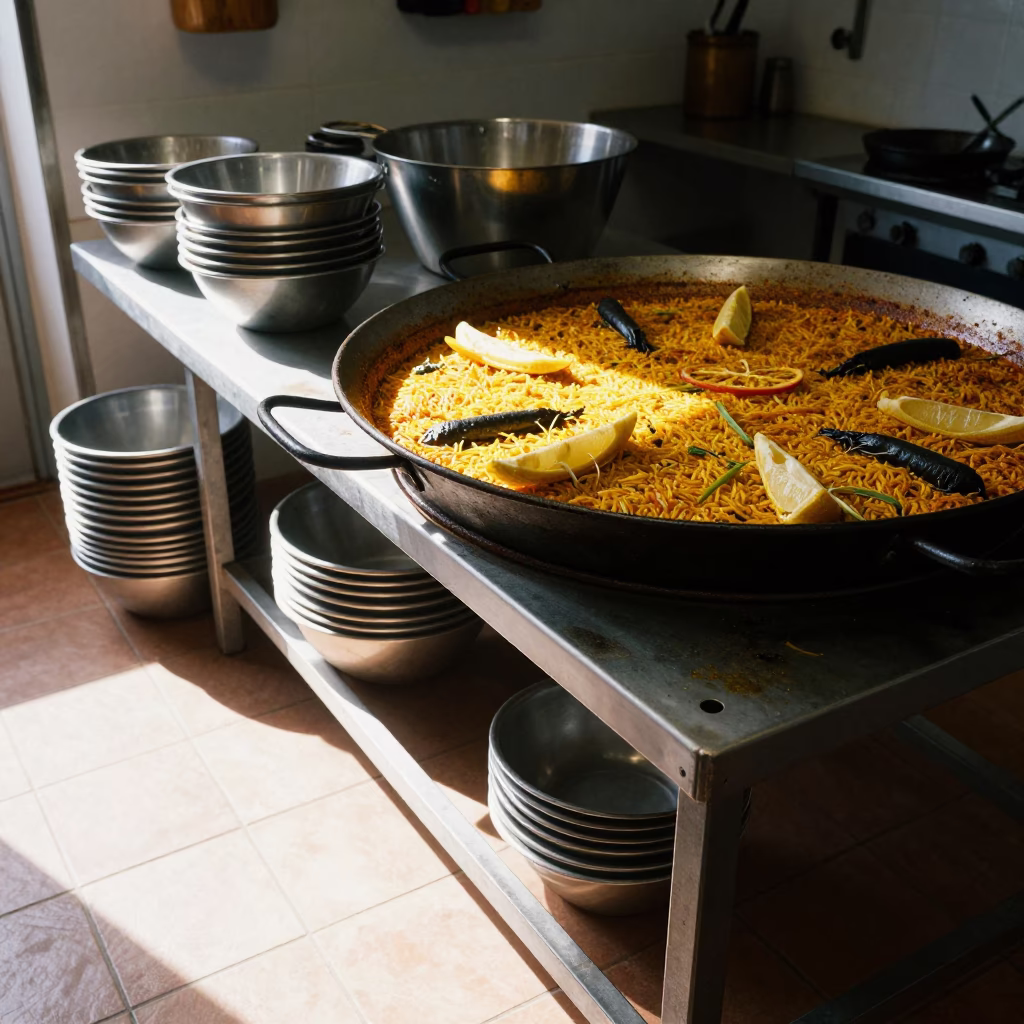 Paella Preparation in Valencia in in Valencia, Spain